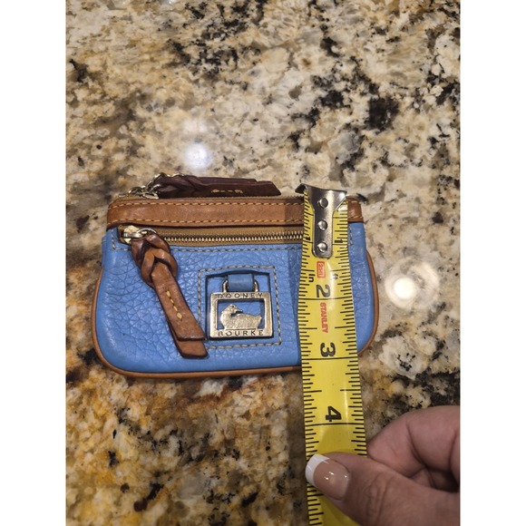 Dooney & Bourke Baby Blue Pebbled Leather Coin Purse Wallet - Picture 4 of 4